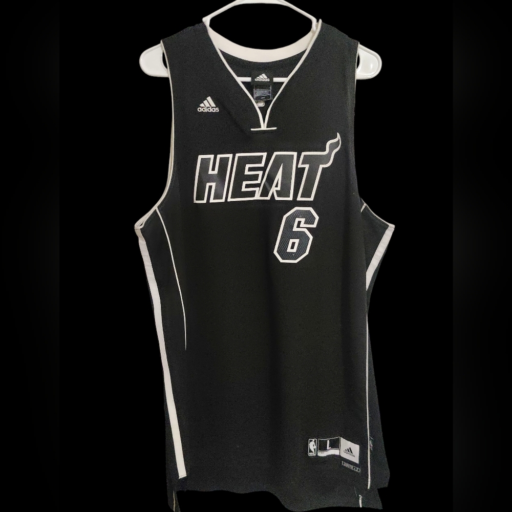 Adidas NBA Lebron James #6 Black&White Miami Heat Jersey "BackInBlack Lookalike